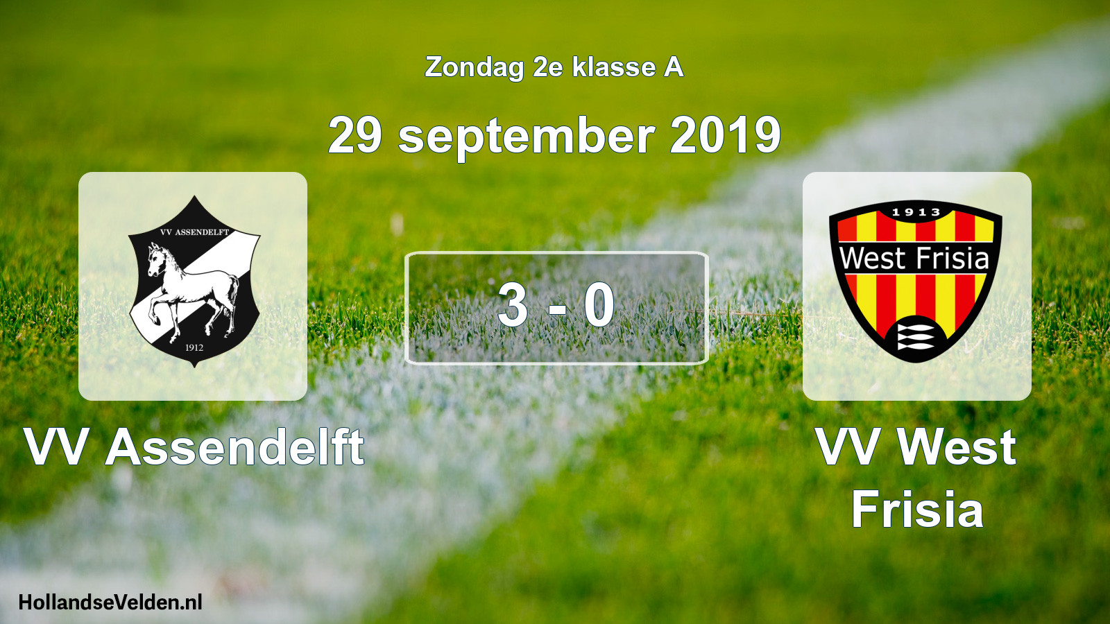 Total number of matches played: VV Assendelft - VV West Frisia 3 - 0 (29 September 2019)