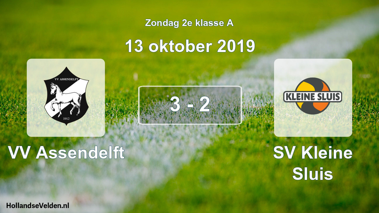 Total number of matches played: VV Assendelft - SV Kleine Sluis 3 - 2 (13 October 2019)
