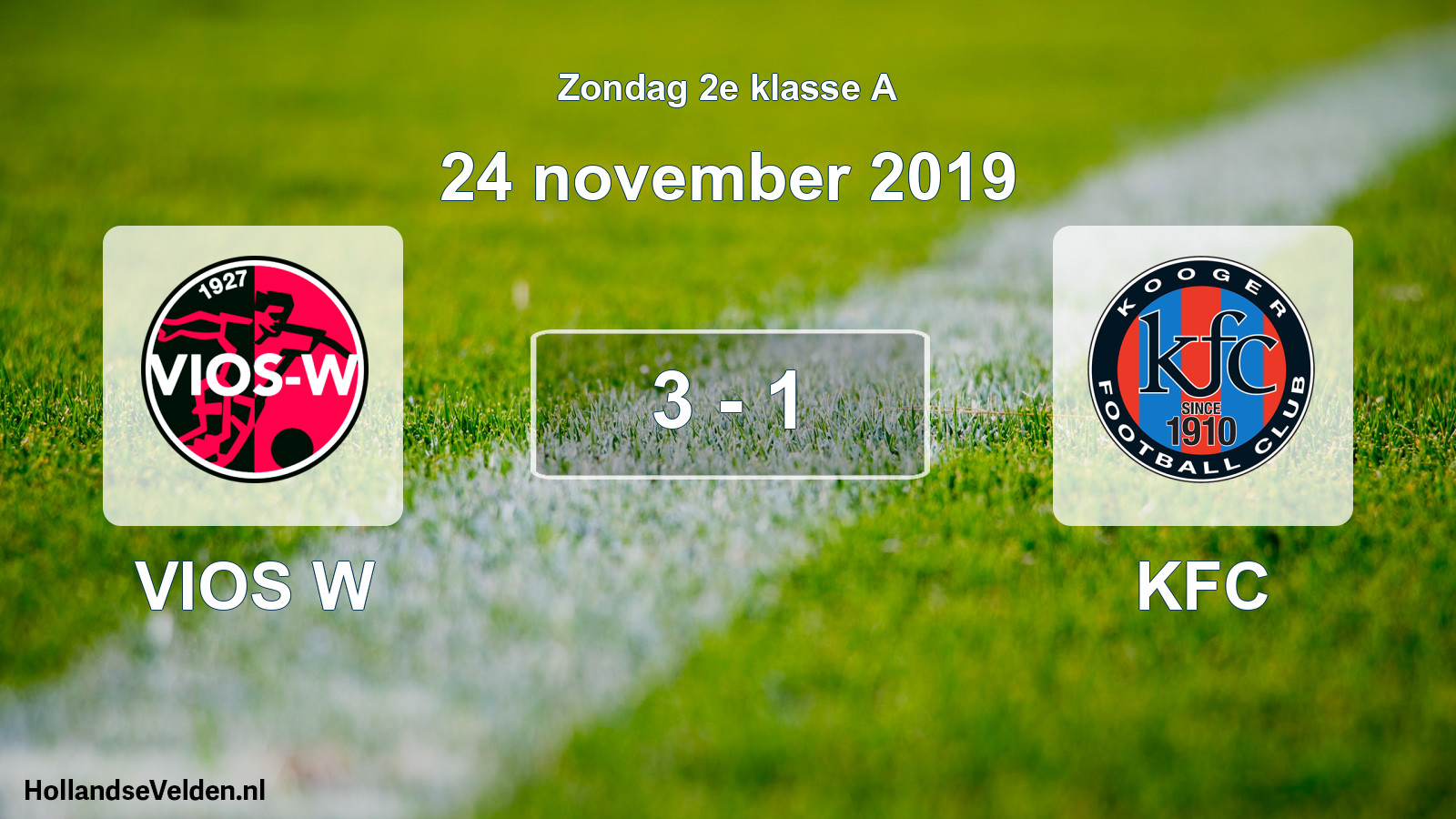 Total number of matches played: VIOS W - KFC 3 - 1 (24 November 2019)