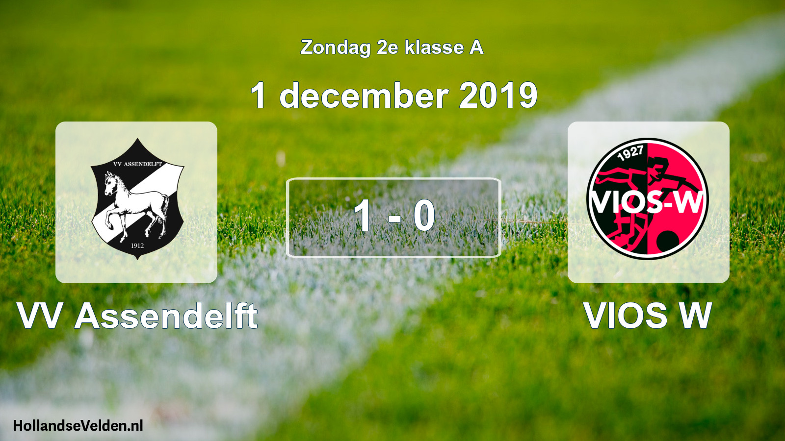 Total number of matches played: VV Assendelft - VIOS W 1 - 0 (1 December 2019)