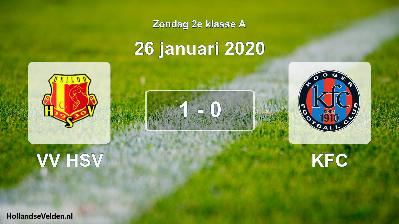 Total number of matches played: VV HSV - KFC 1 - 0 (26 January 2020)