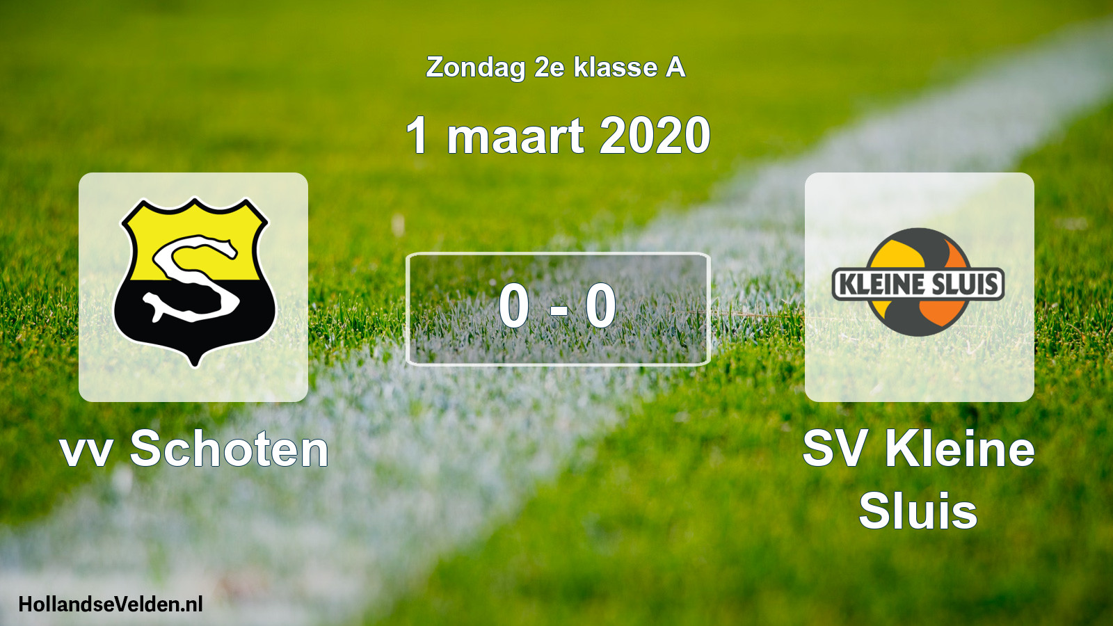 Total number of matches played: vv Schoten - SV Kleine Sluis 0 - 0 (1 March 2020)
