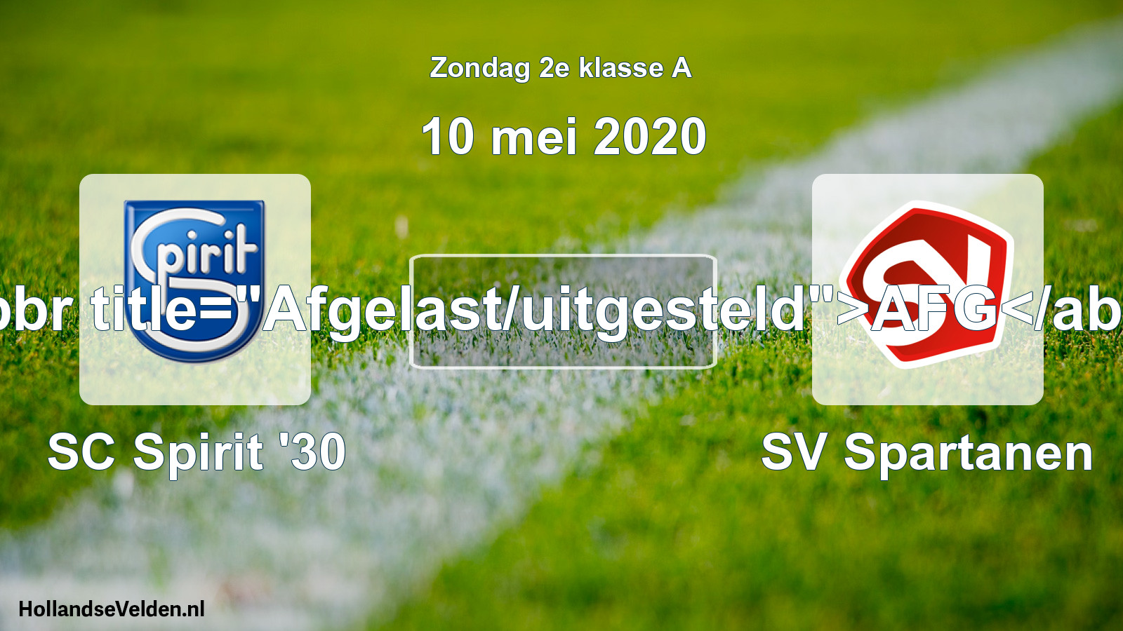 Scheduled Match: SC Spirit '30 - SV Spartanen (10 May 2020)
