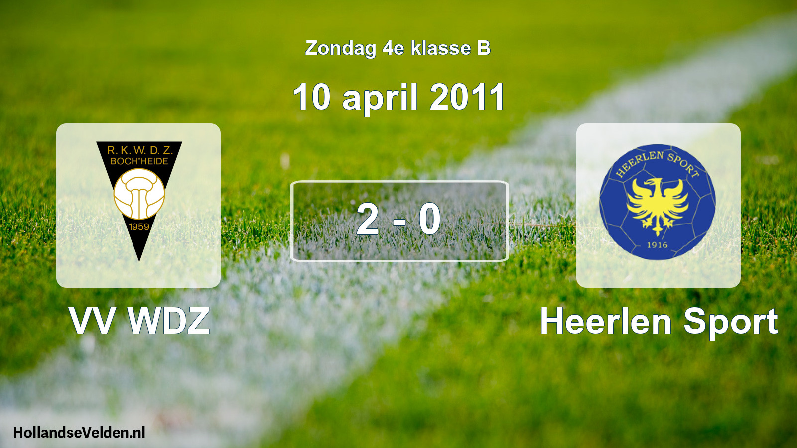 Total number of matches played: VV WDZ - Heerlen Sport 2 - 0 (10 April 2011)