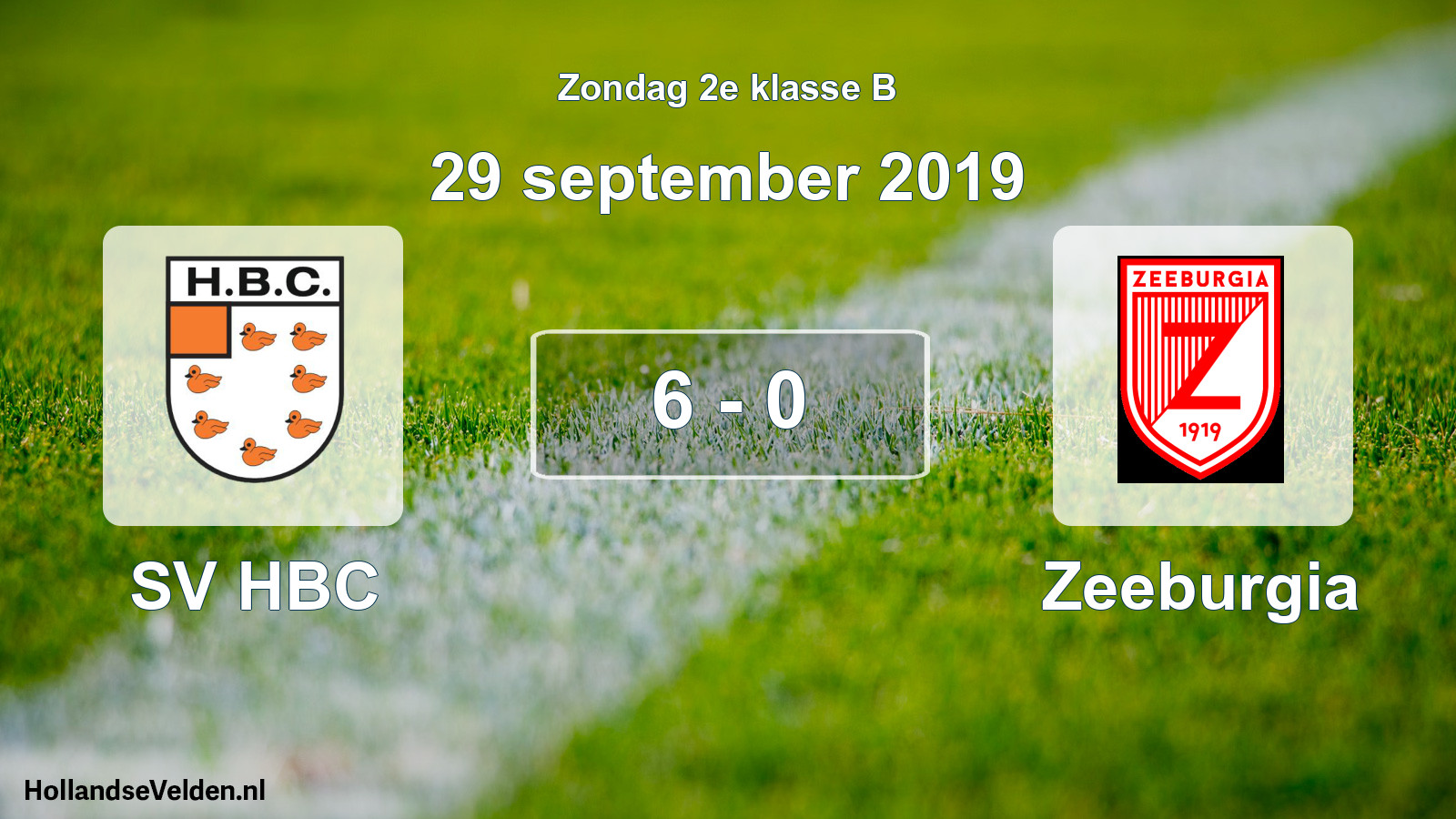 Total number of matches played: SV HBC - Zeeburgia 6 - 0 (29 September 2019)