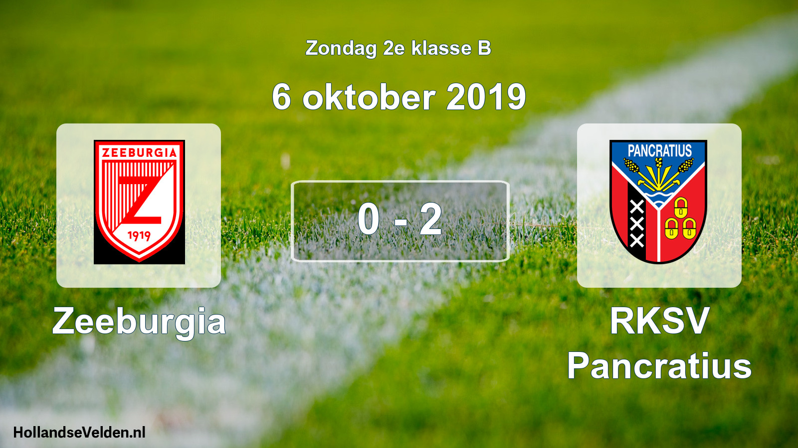 Total number of matches played: Zeeburgia - RKSV Pancratius 0 - 2 (6 October 2019)