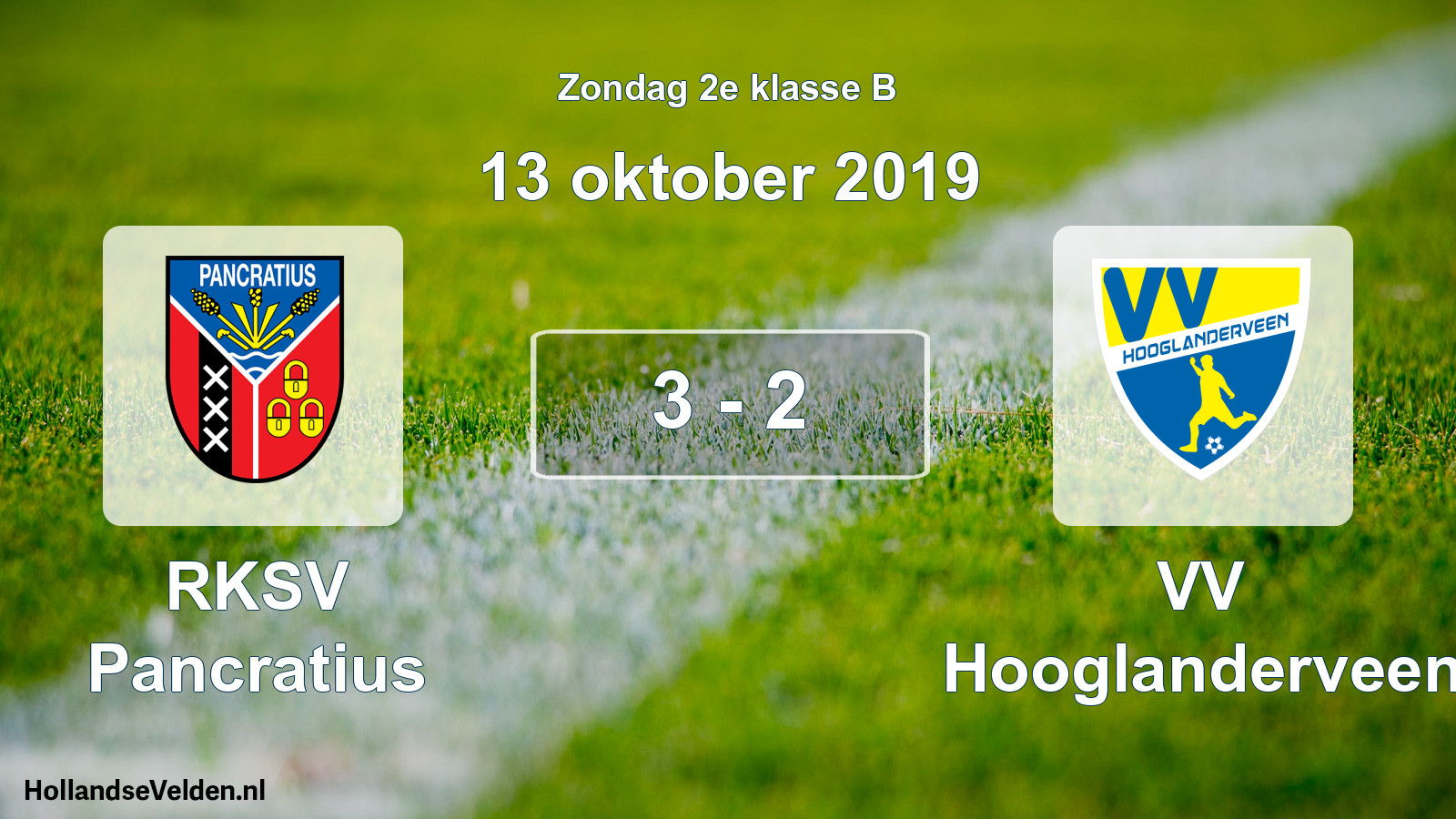 Total number of matches played: RKSV Pancratius - VV Hooglanderveen 3 - 2 (13 October 2019)