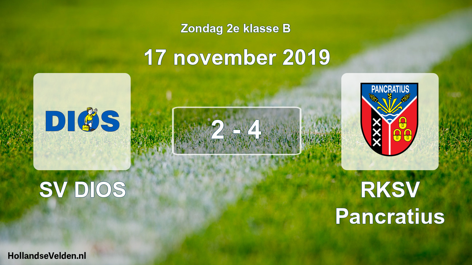 Total number of matches played: SV DIOS - RKSV Pancratius 2 - 4 (17 November 2019)