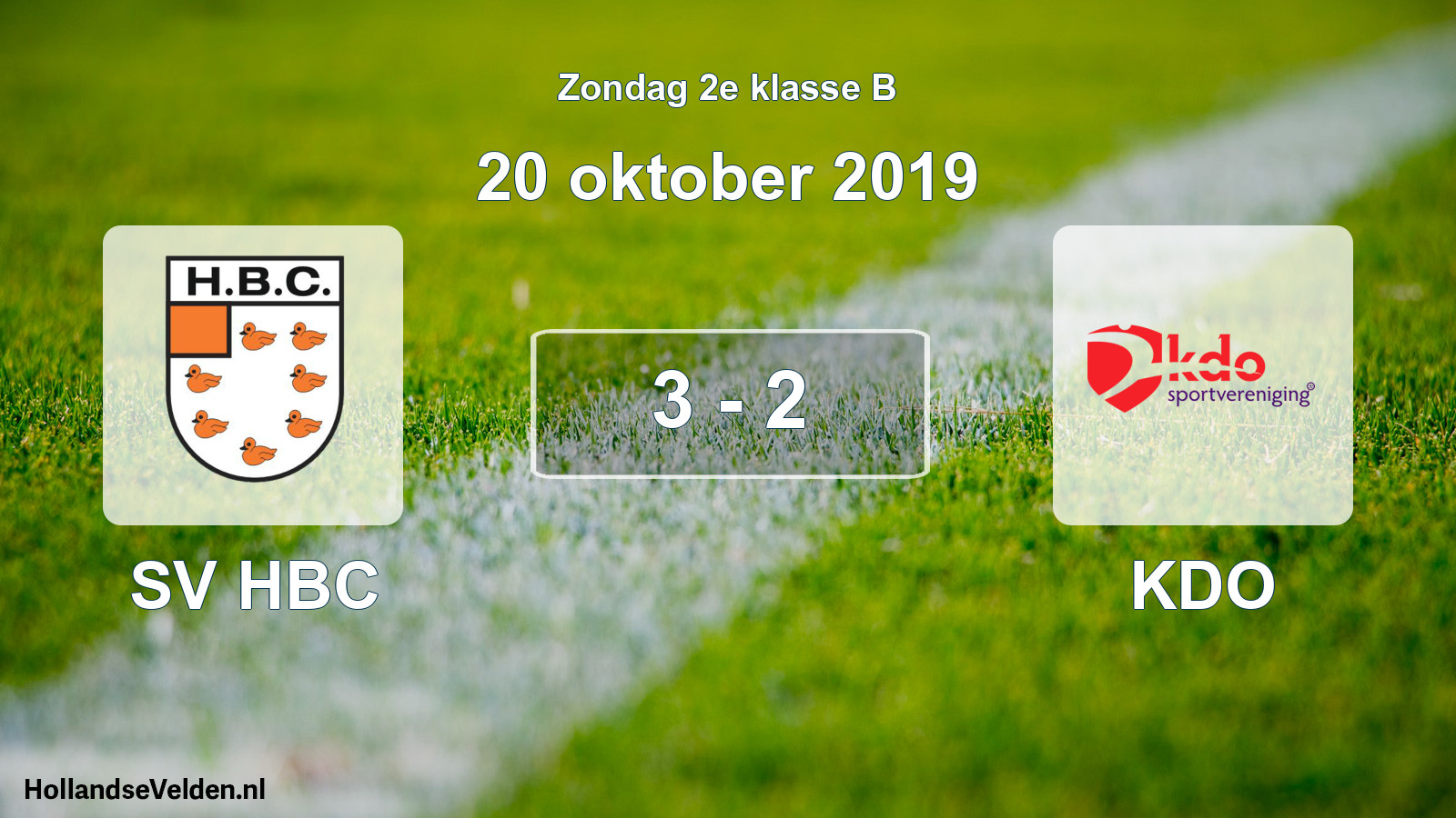 Total number of matches played: SV HBC - KDO 3 - 2 (20 October 2019)