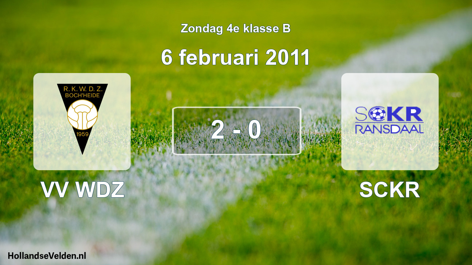Total number of matches played: VV WDZ - SCKR 2 - 0 (6 February 2011)