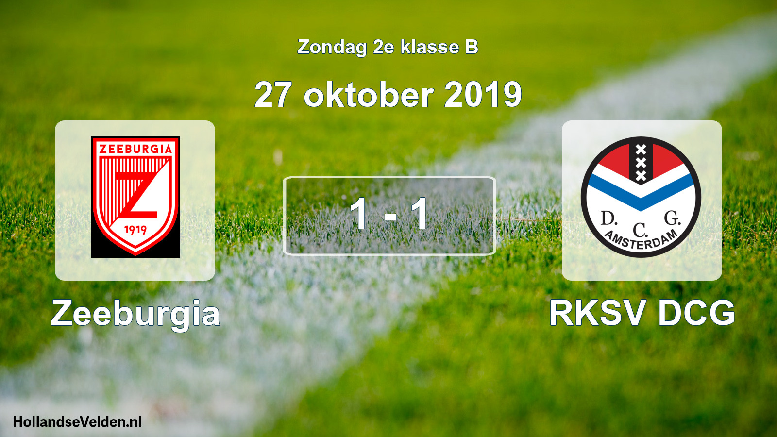 Total number of matches played: Zeeburgia - RKSV DCG 1 - 1 (27 October 2019)