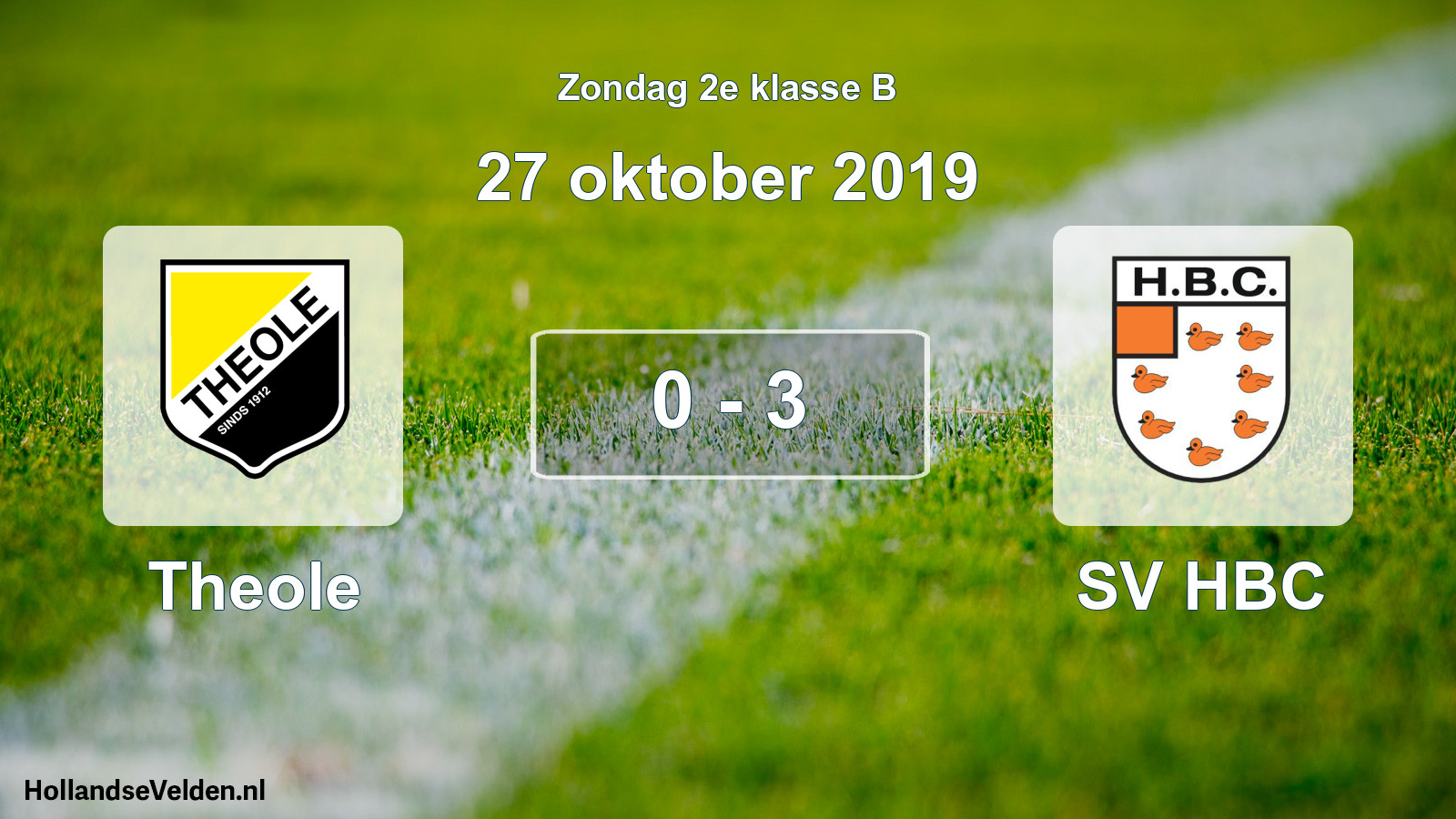 Total number of matches played: Theole - SV HBC 0 - 3 (27 October 2019)