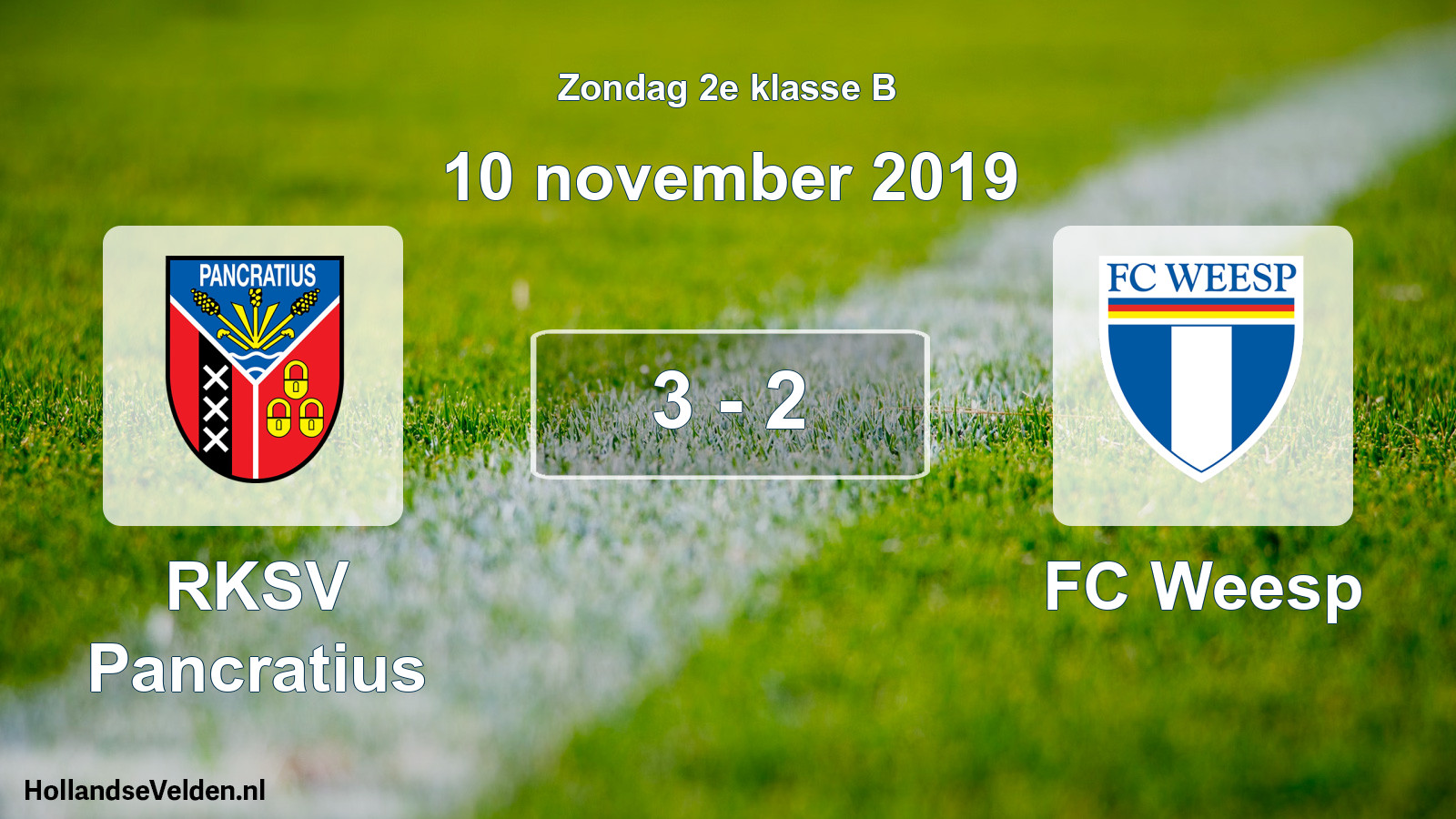 Total number of matches played: RKSV Pancratius - FC Weesp 3 - 2 (10 November 2019)