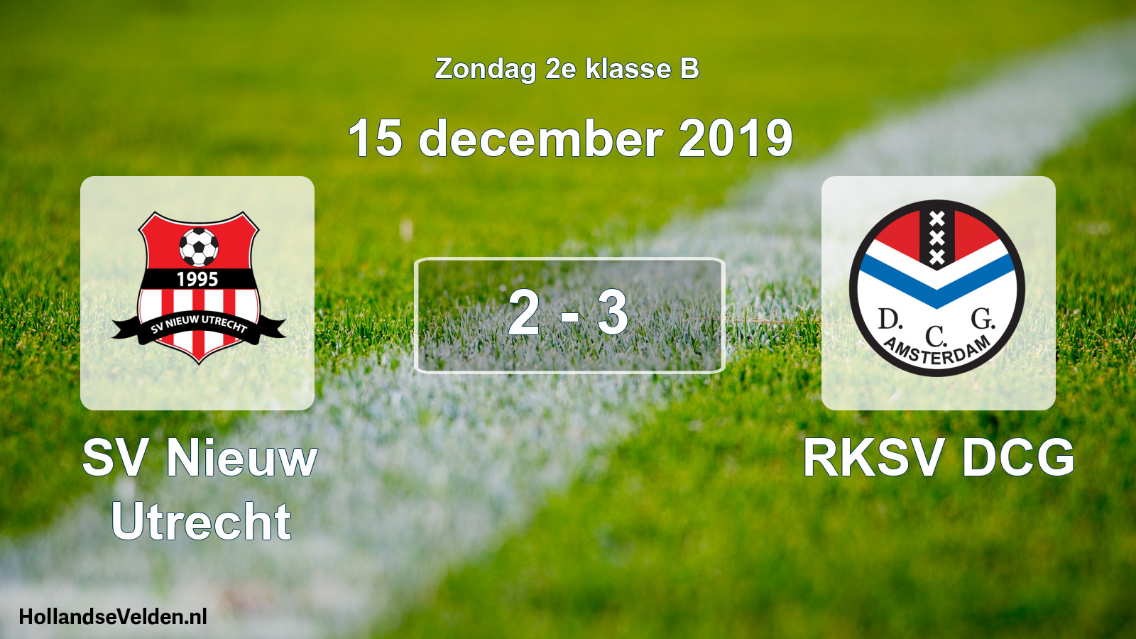 Total number of matches played: SV Nieuw Utrecht - RKSV DCG 2 - 3 (15 December 2019)