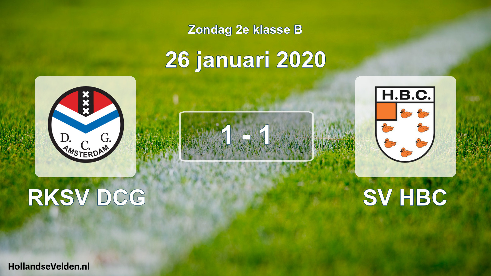 Total number of matches played: RKSV DCG - SV HBC 1 - 1 (26 January 2020)