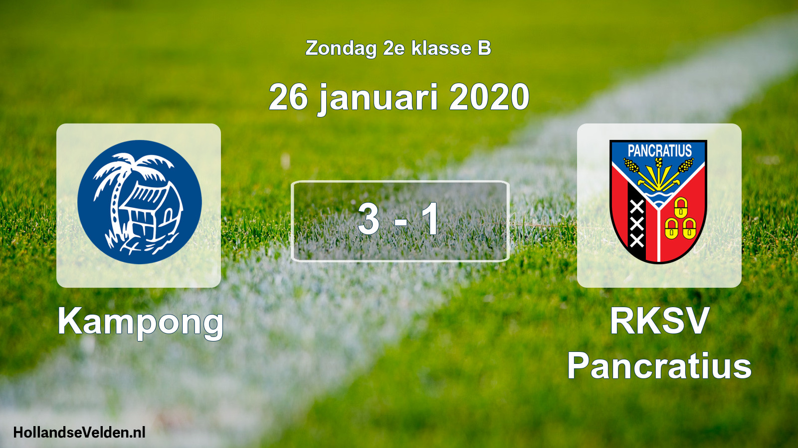Total number of matches played: Kampong - RKSV Pancratius 3 - 1 (26 January 2020)