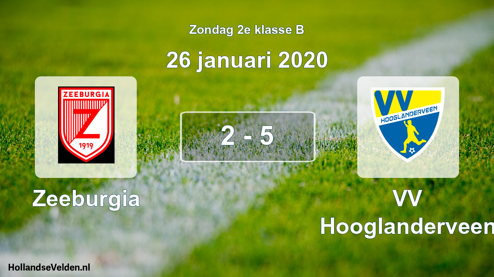Total number of matches played: Zeeburgia - VV Hooglanderveen 2 - 5 (26 January 2020)