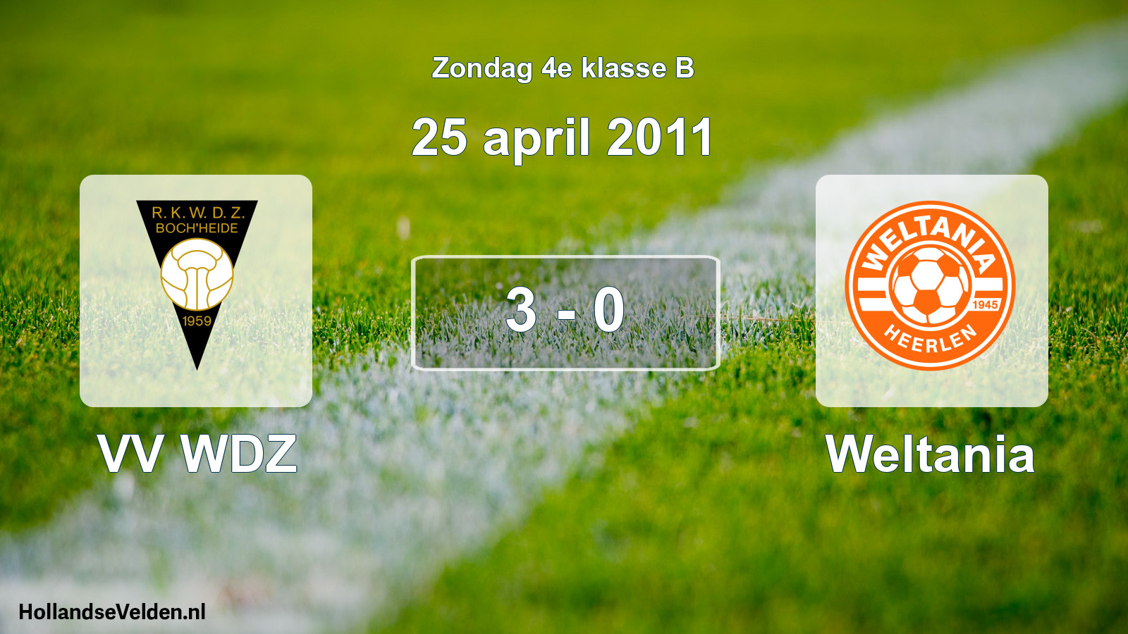 Total number of matches played: VV WDZ - Weltania 3 - 0 (25 April 2011)
