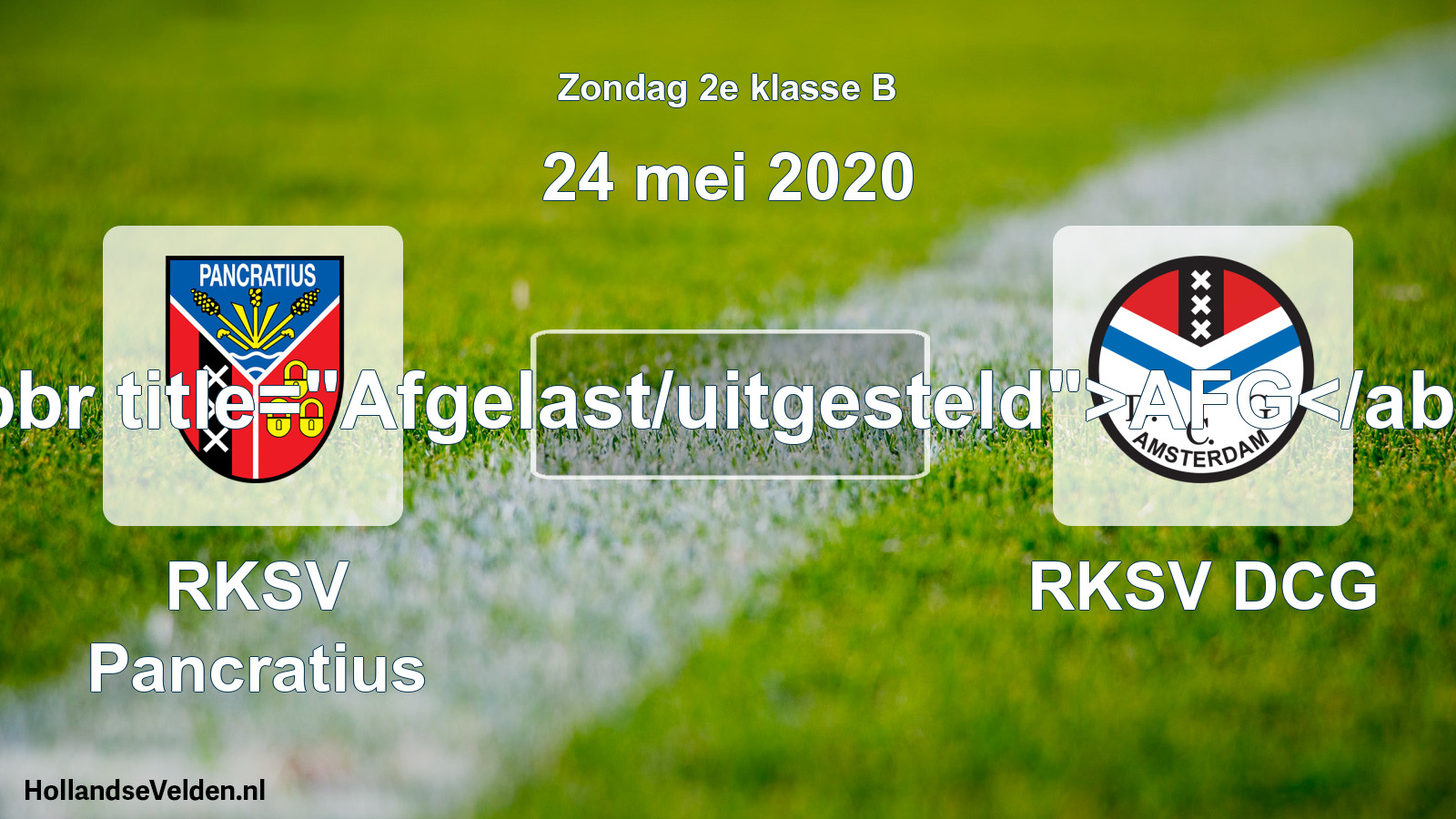 Scheduled Match: RKSV Pancratius - RKSV DCG (24 May 2020)
