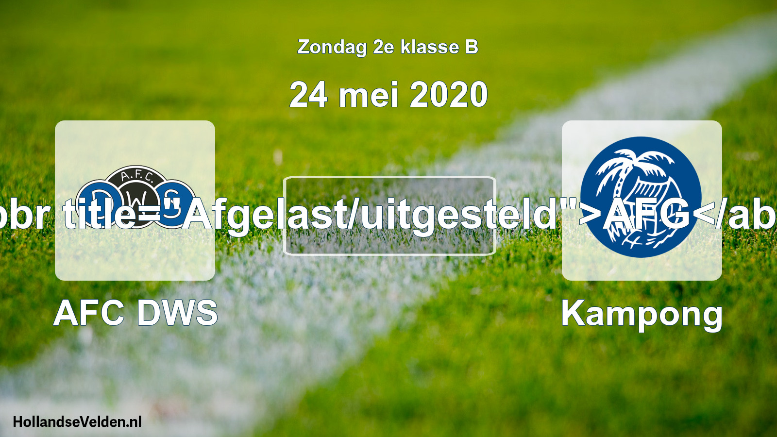 Scheduled Match: AFC DWS - Kampong (24 May 2020)