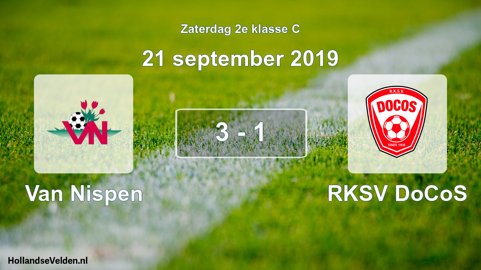 Total number of matches played: Van Nispen - RKSV DoCoS 3 - 1 (21 September 2019)