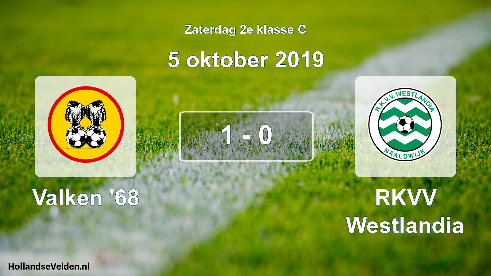 Total number of matches played: Valken '68 - RKVV Westlandia 1 - 0 (5 October 2019)