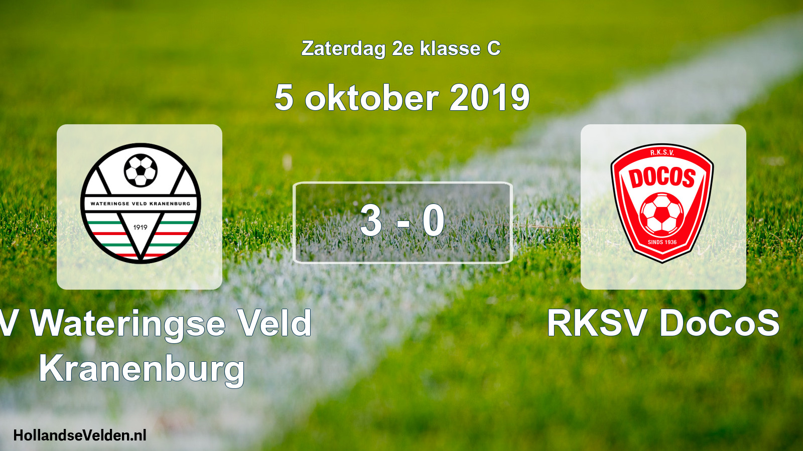Total number of matches played: SV Wateringse Veld Kranenburg - RKSV DoCoS 3 - 0 (5 October 2019)