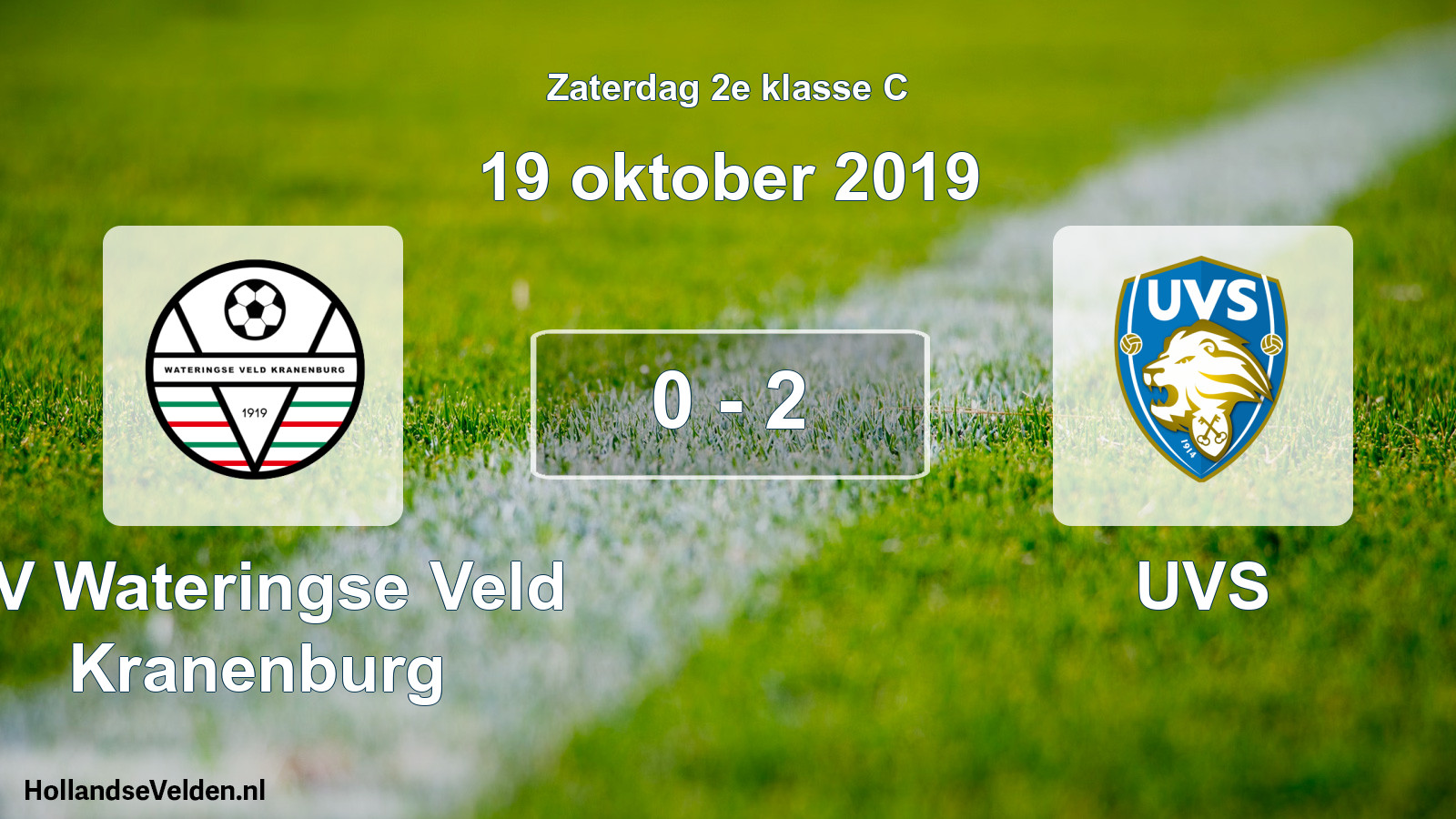 Total number of matches played: SV Wateringse Veld Kranenburg - UVS 0 - 2 (19 October 2019)