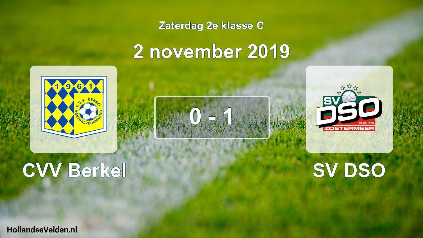 Total number of matches played: CVV Berkel - SV DSO 0 - 1 (2 November 2019)