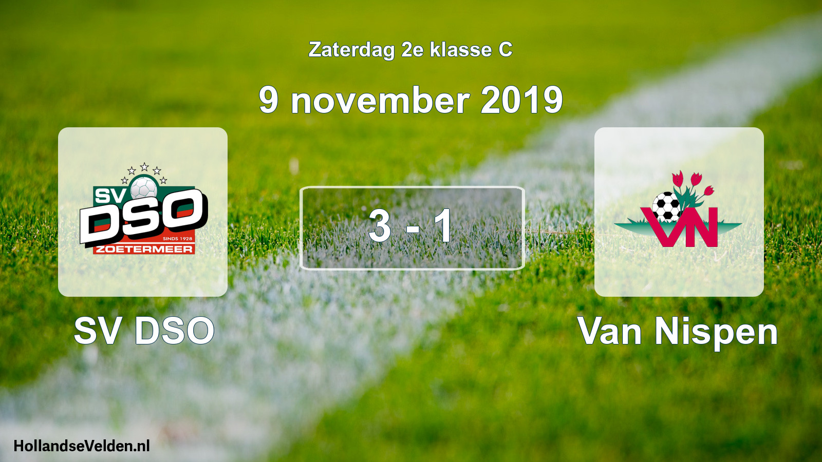 Total number of matches played: SV DSO - Van Nispen 3 - 1 (9 November 2019)