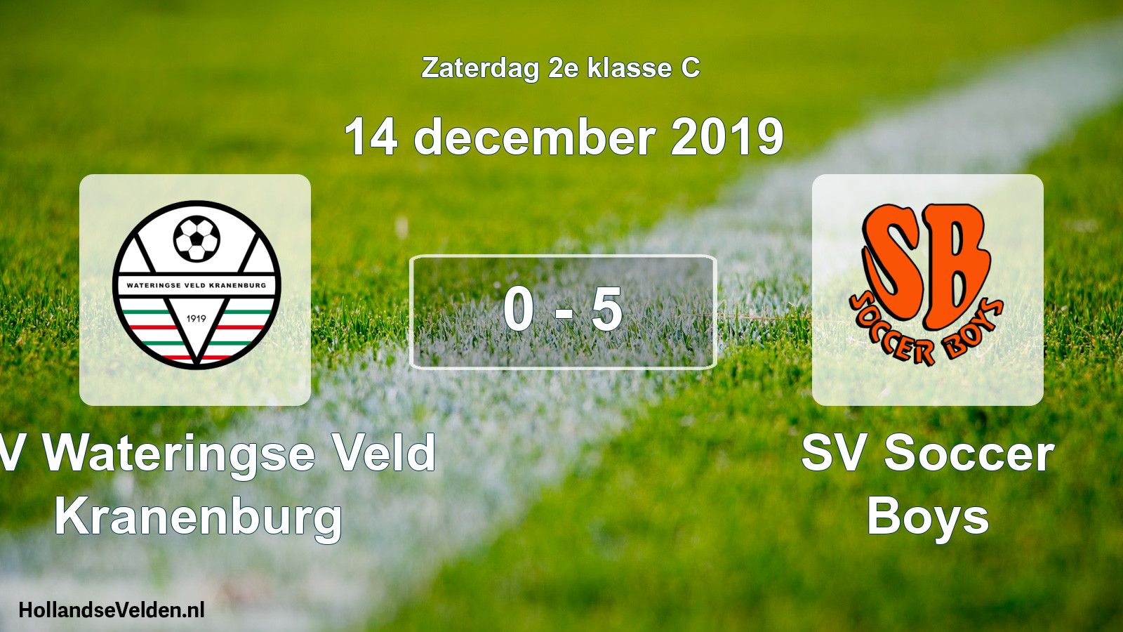 Total number of matches played: SV Wateringse Veld Kranenburg - SV Soccer Boys 0 - 5 (14 December 2019)