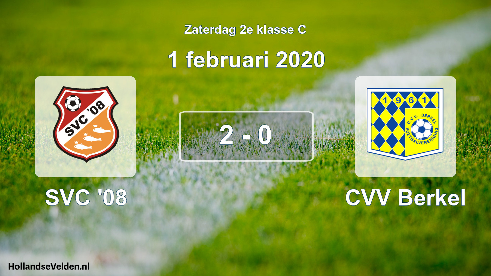 Total number of matches played: SVC '08 - CVV Berkel 2 - 0 (1 February 2020)