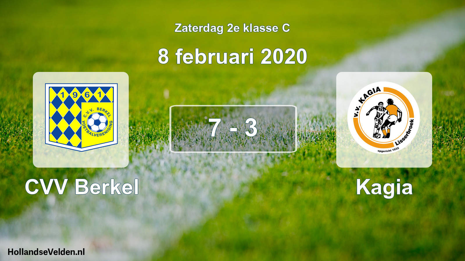 Total number of matches played: CVV Berkel - Kagia 7 - 3 (8 February 2020)