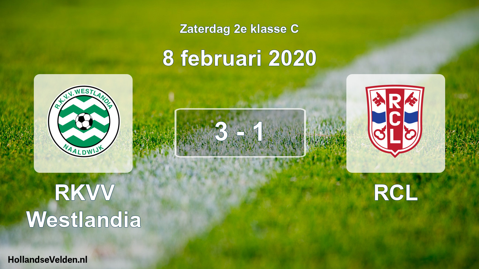 Total number of matches played: RKVV Westlandia - RCL 3 - 1 (8 February 2020)