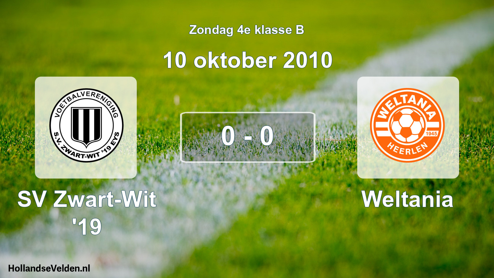 Total number of matches played: SV Zwart-Wit '19 - Weltania 0 - 0 (10 October 2010)