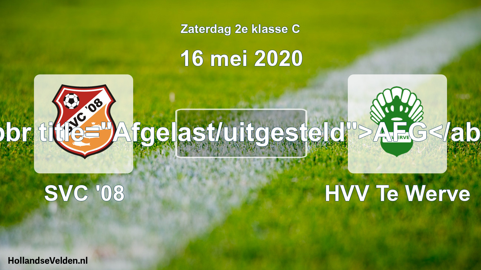 Scheduled Match: SVC '08 - HVV Te Werve (16 May 2020)