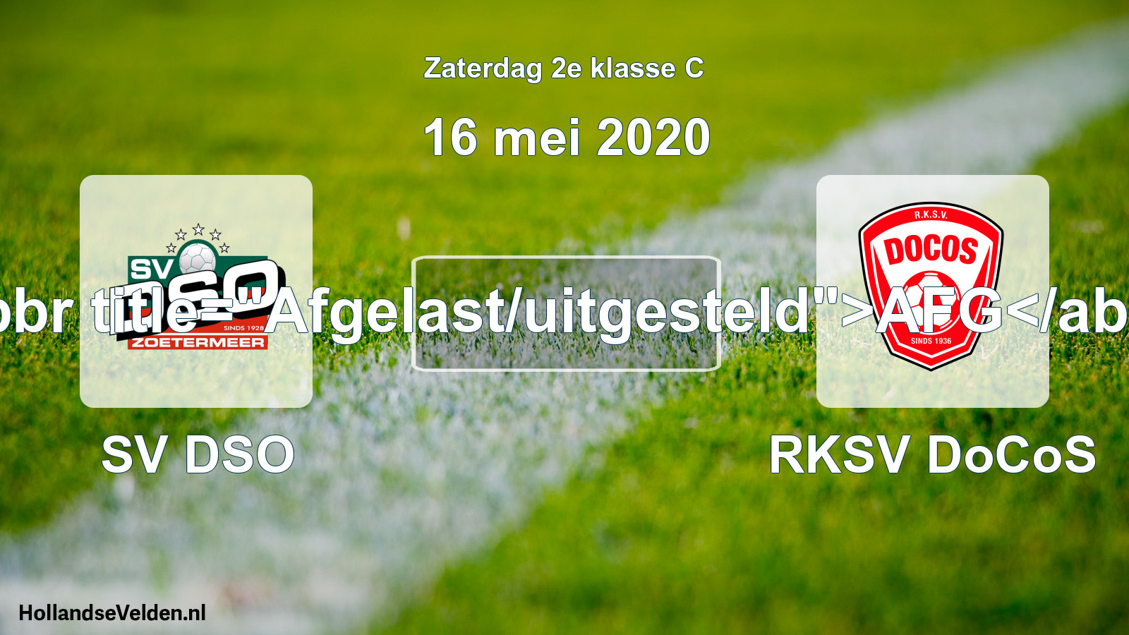 Scheduled Match: SV DSO - RKSV DoCoS (16 May 2020)