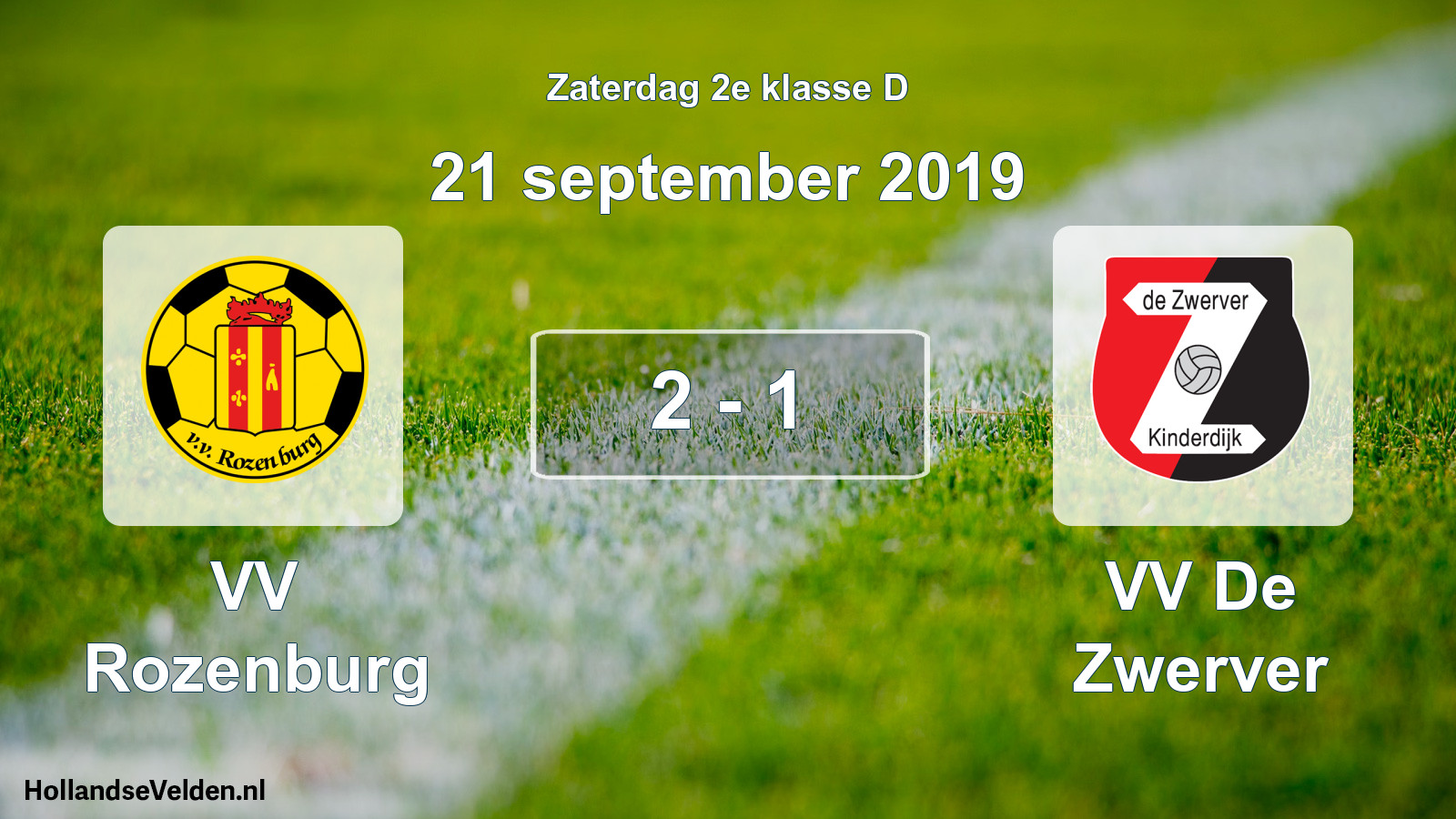 Total number of matches played: VV Rozenburg - VV De Zwerver 2 - 1 (21 September 2019)