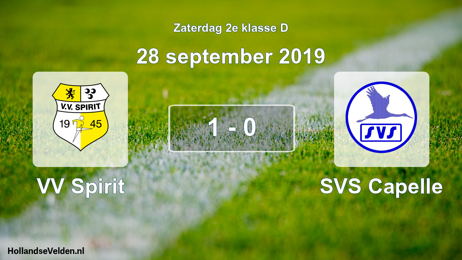Total number of matches played: VV Spirit - SVS Capelle 1 - 0 (28 September 2019)