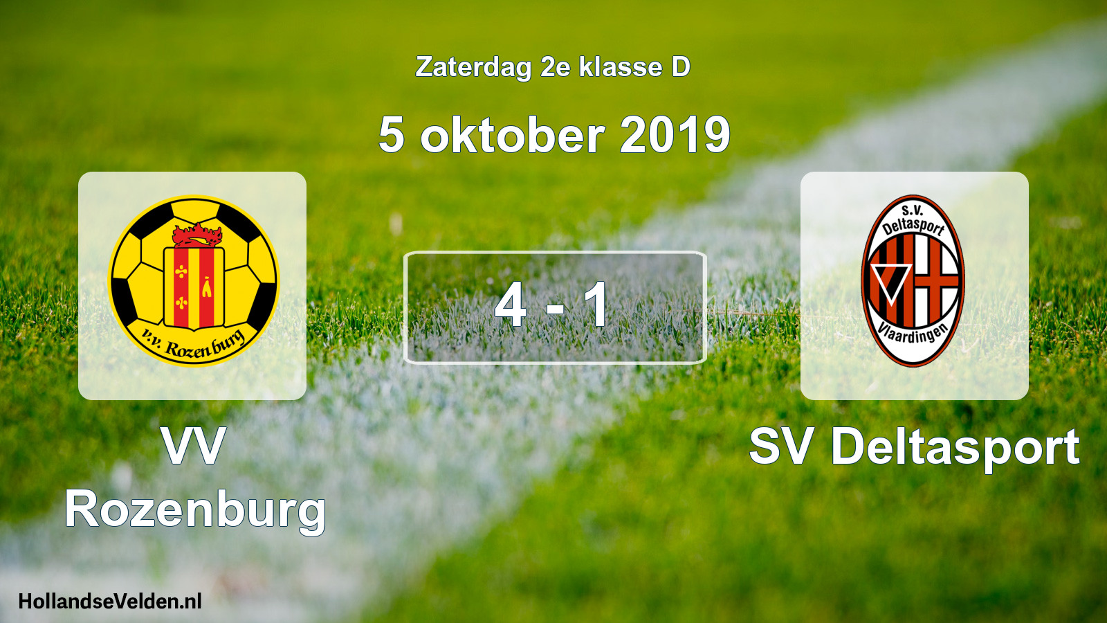 Total number of matches played: VV Rozenburg - SV Deltasport 4 - 1 (5 October 2019)