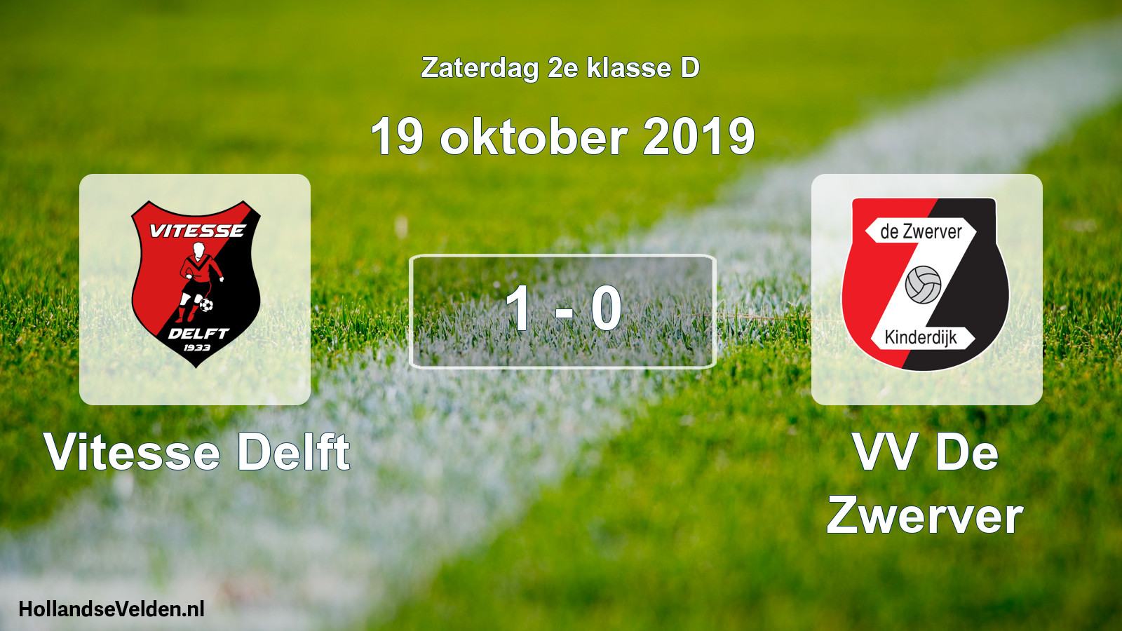 Total number of matches played: Vitesse Delft - VV De Zwerver 1 - 0 (19 October 2019)