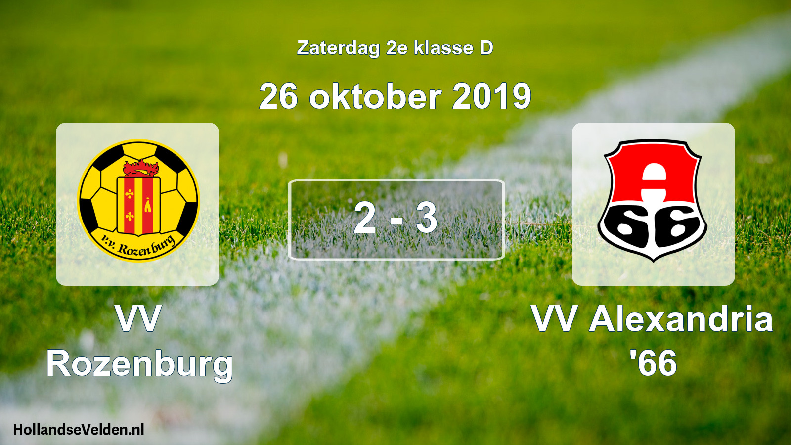 Total number of matches played: VV Rozenburg - VV Alexandria '66 2 - 3 (26 October 2019)