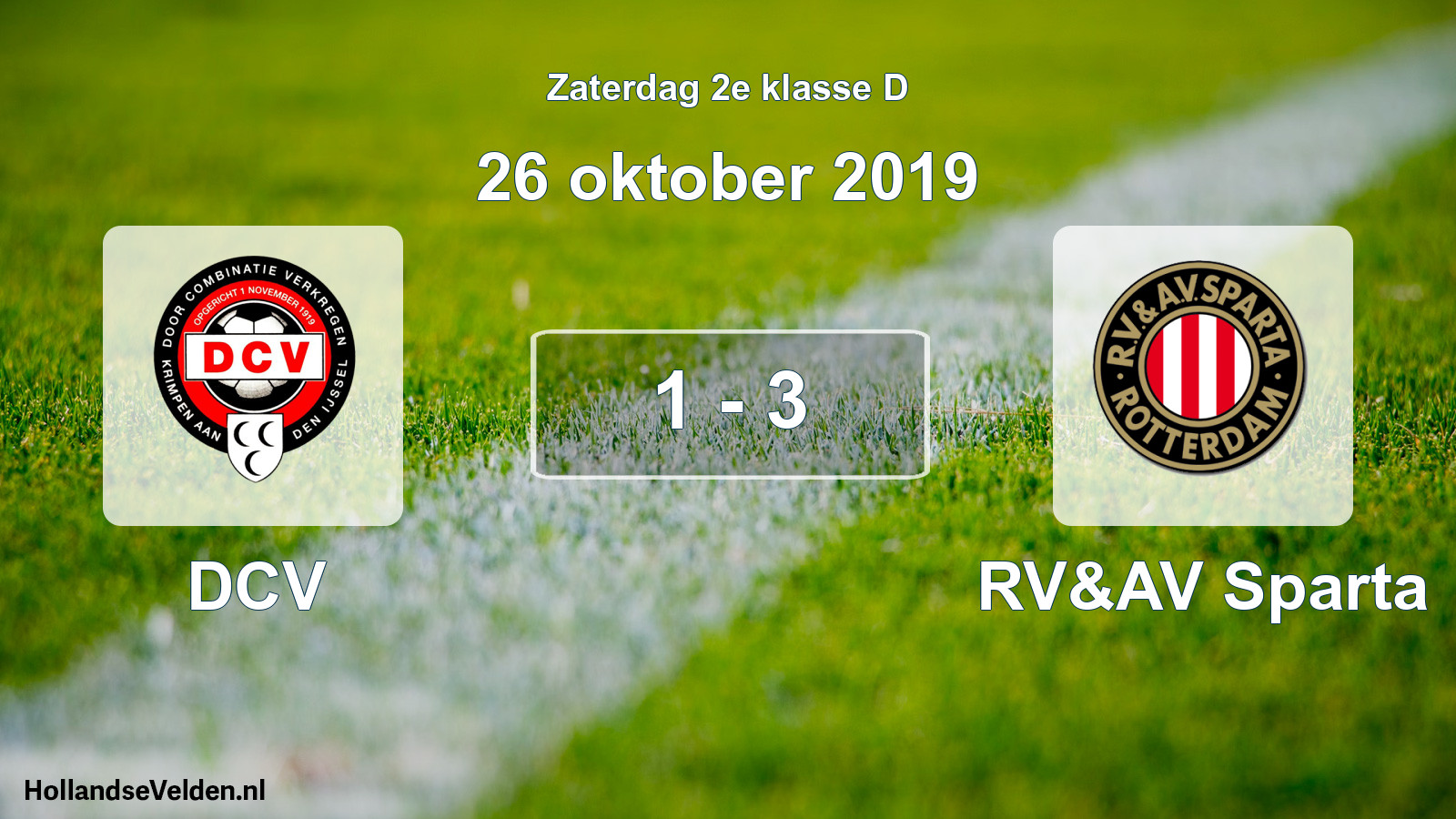 Total number of matches played: DCV - RV&AV Sparta 1 - 3 (26 October 2019)