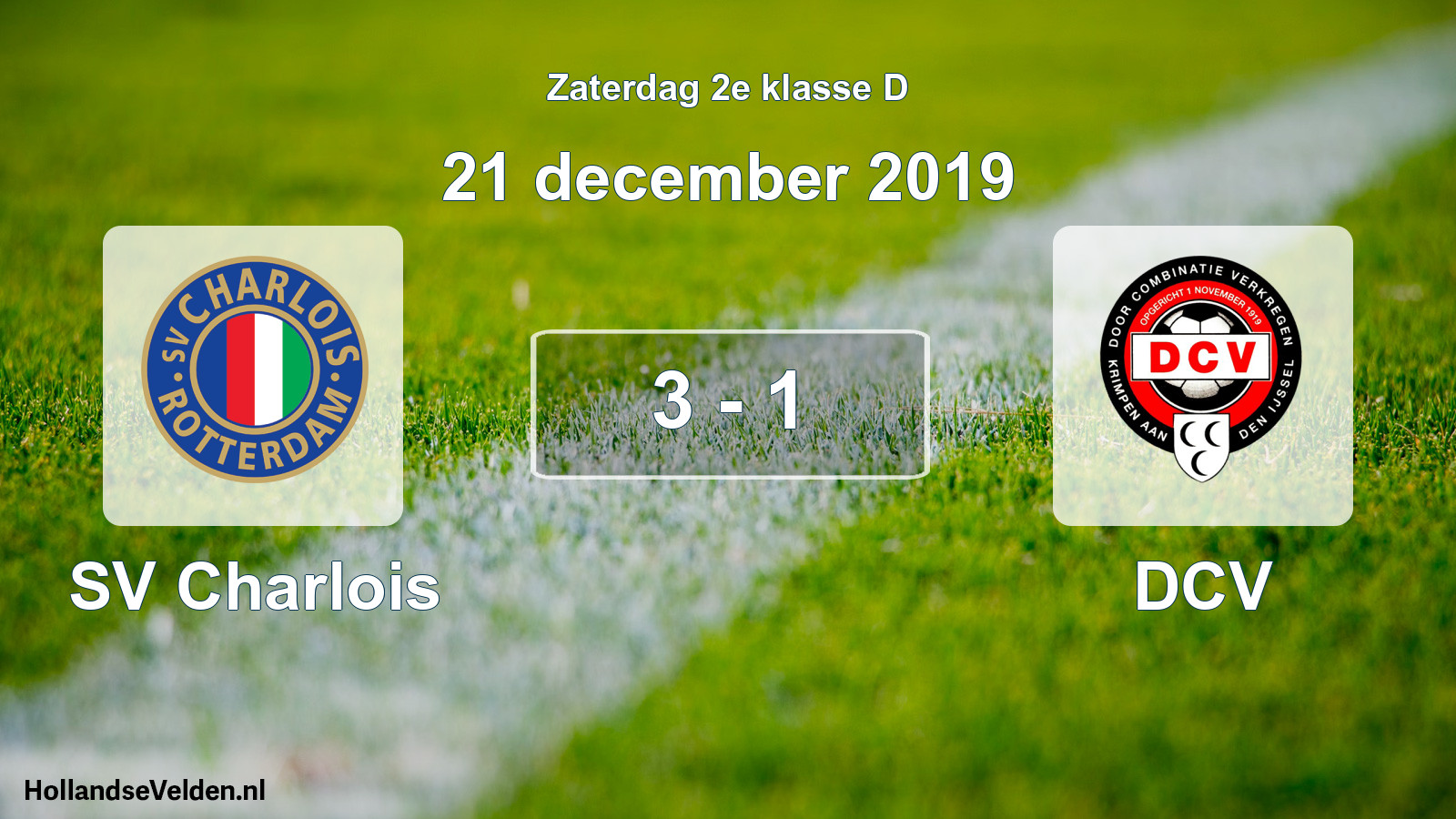 Total number of matches played: SV Charlois - DCV 3 - 1 (21 December 2019)