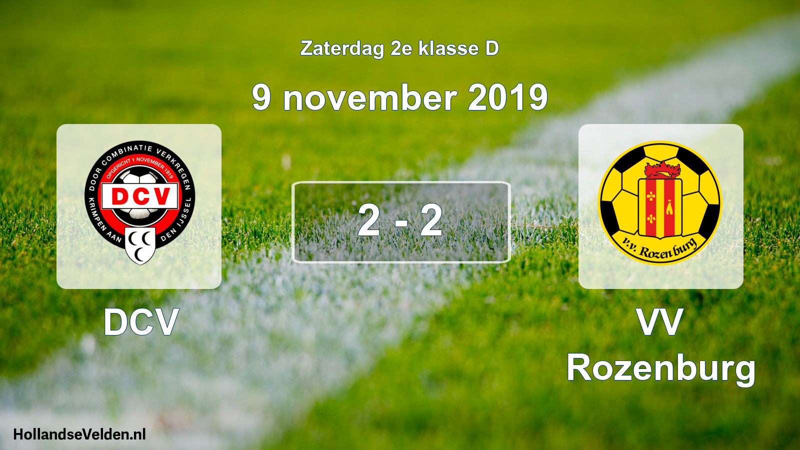 Total number of matches played: DCV - VV Rozenburg 2 - 2 (9 November 2019)