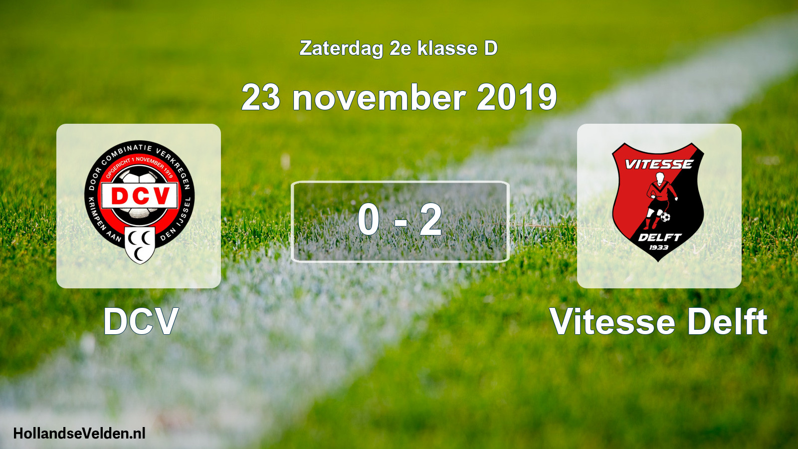 Total number of matches played: DCV - Vitesse Delft 0 - 2 (23 November 2019)