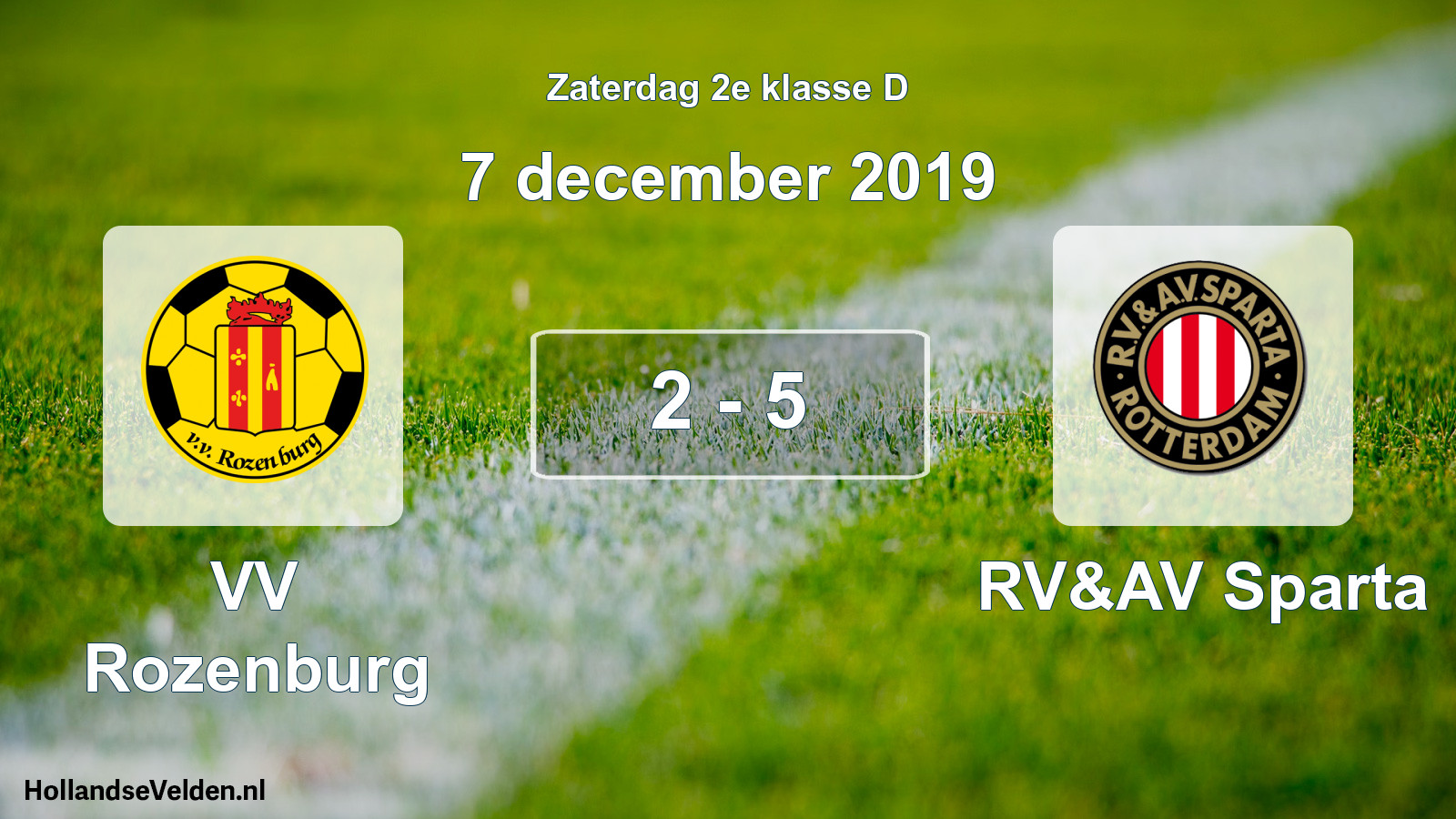 Total number of matches played: VV Rozenburg - RV&AV Sparta 2 - 5 (7 December 2019)