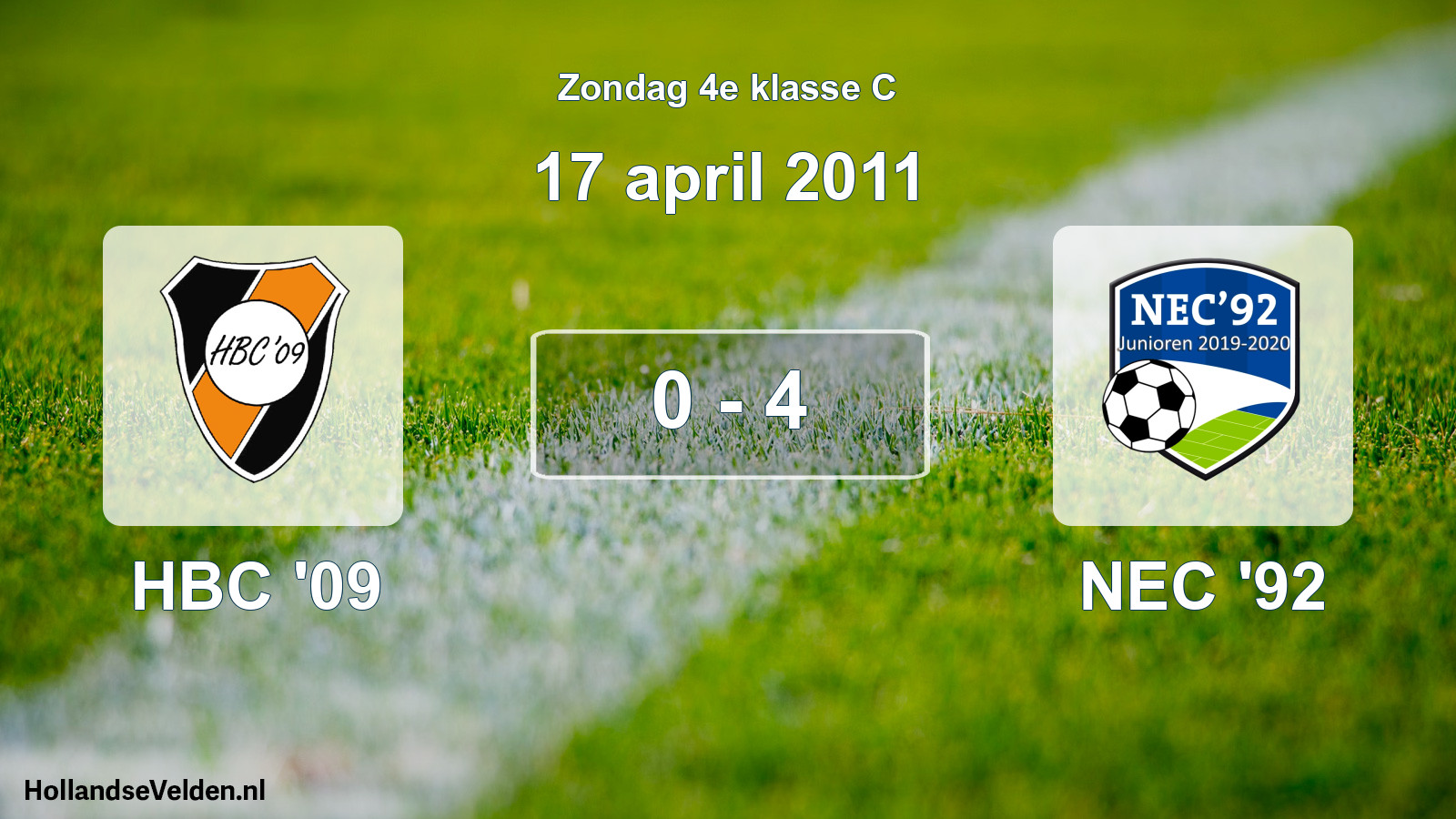 Total number of matches played: HBC '09 - NEC '92 0 - 4 (17 April 2011)