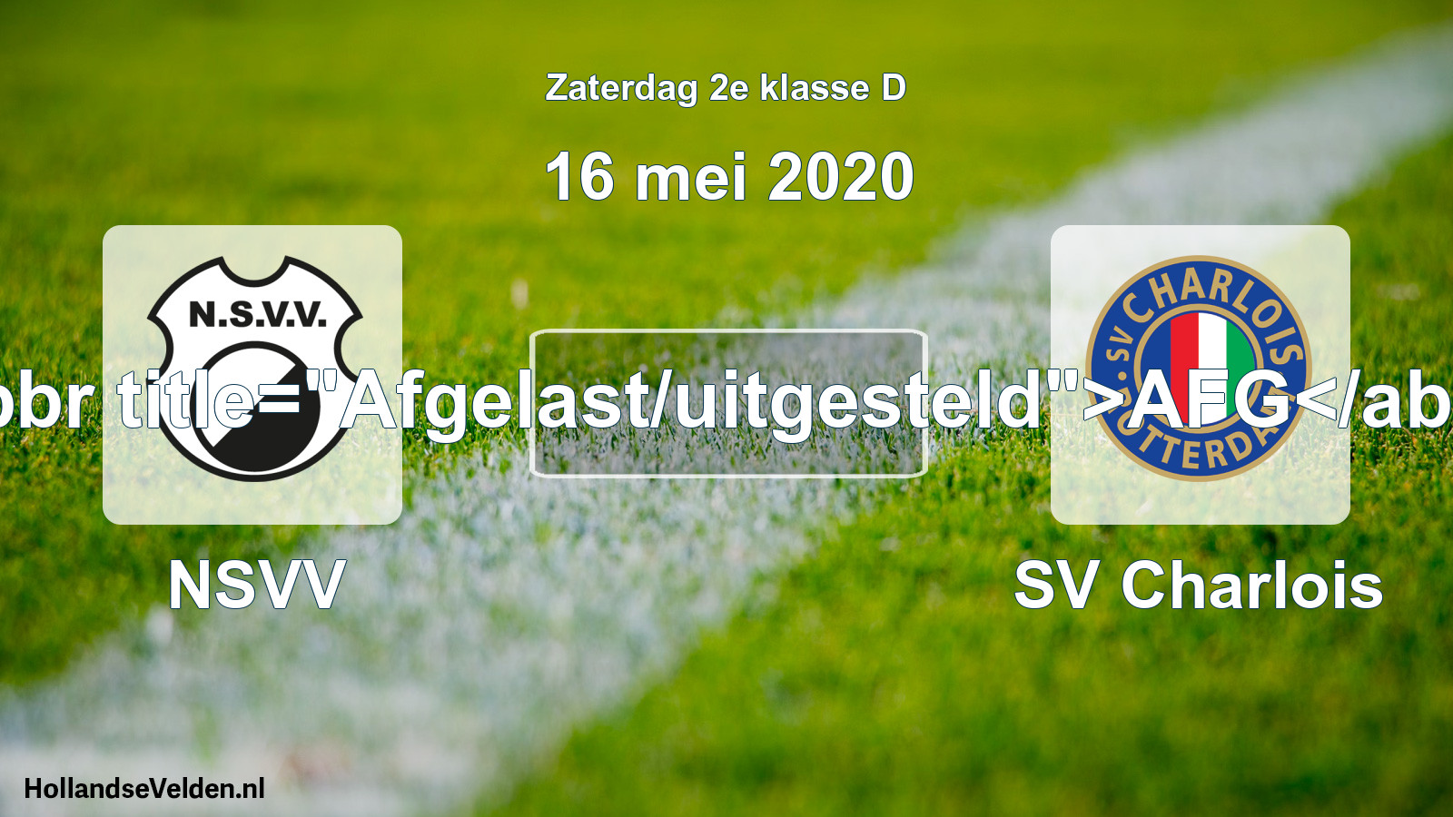 Scheduled Match: NSVV - SV Charlois (16 May 2020)