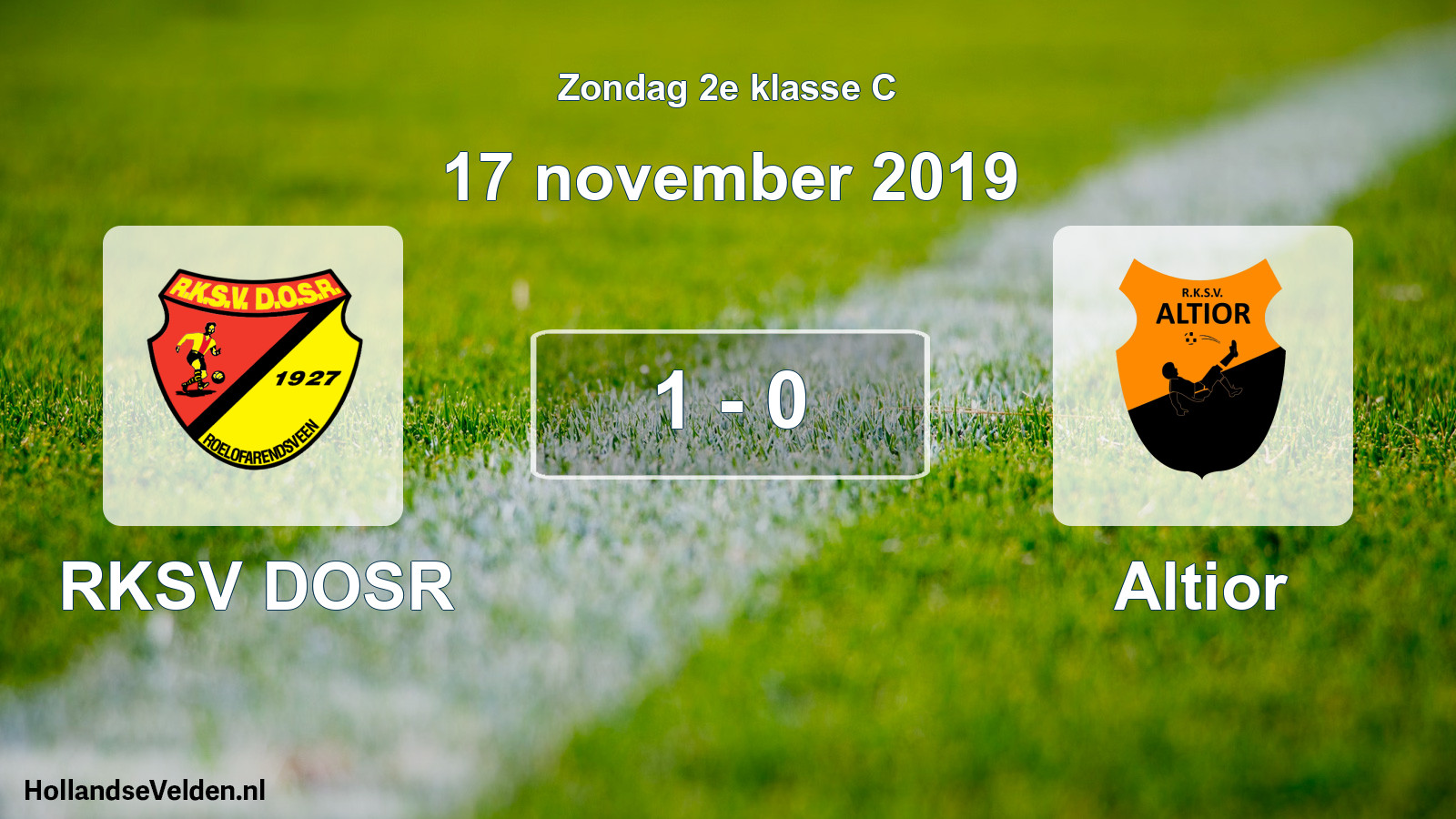 Total number of matches played: RKSV DOSR - Altior 1 - 0 (17 November 2019)